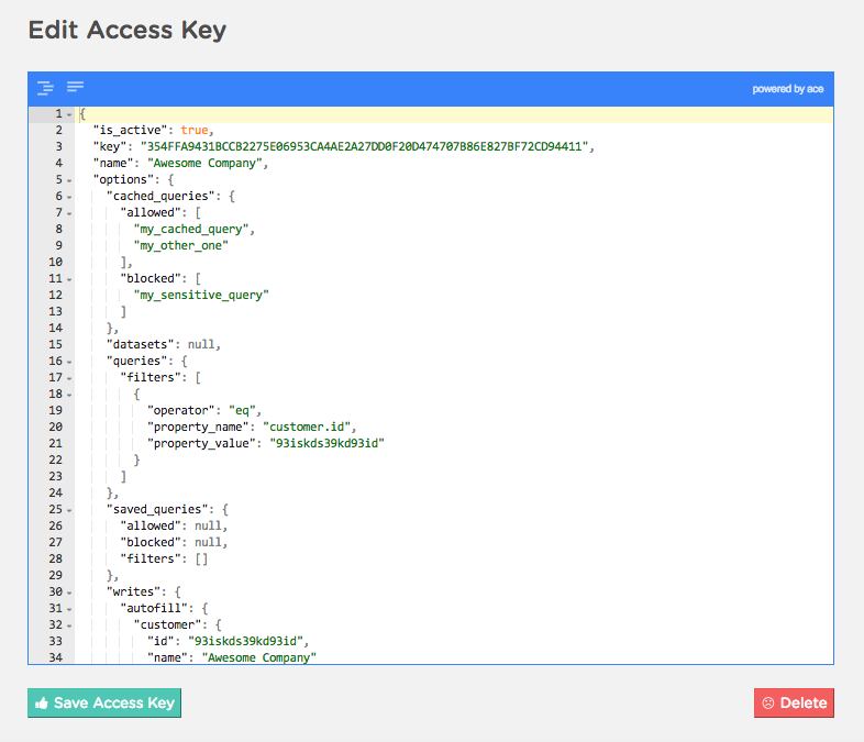 Edit then Save API Access Key